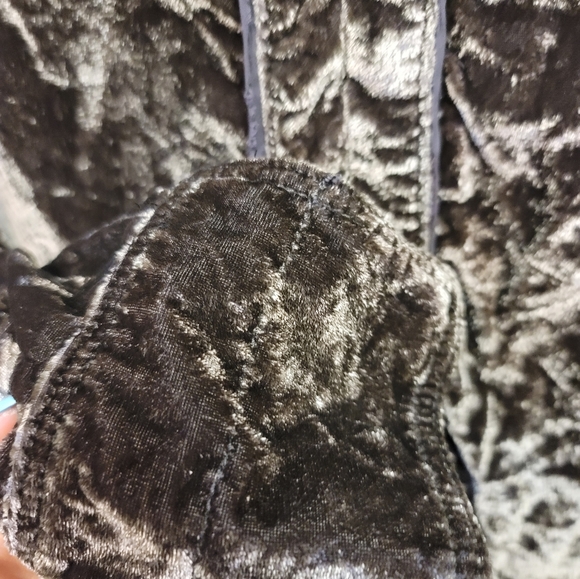 FREE PEOPLE ✨️ NWOT Button Down Brown Velour - Picture 5 of 10